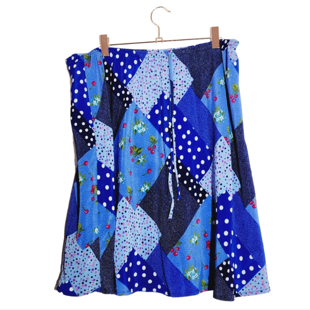 Vintage Navy Cherry Skirt (1X)